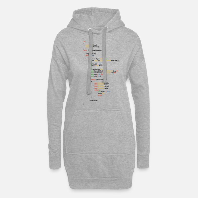 Coder Coding Software Developer Programmer Nerd Ge - Hoodie-Kleid - Grau meliert