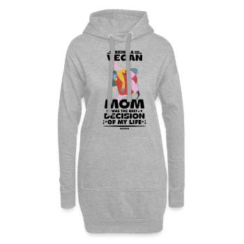 La mère végétalienne aime les fruits et légumes - Sweat-shirt à capuche long Femme - gris chiné - Devant