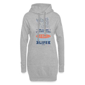 I Work Hard So My Dinosaur Can Have A Better Life - Hoodie-Kleid - Grau meliert - Vorne