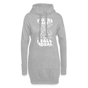 cooler Tiger aus Asien - Hoodie-Kleid - Grau meliert - Vorne