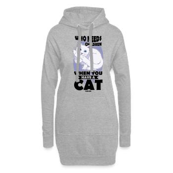 beste Katzenmama Katzendame Katzenbesitzer Geschen - Hoodie-Kleid - Grau meliert - Vorne