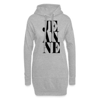 Jeanne Name Vorname Moderne Schrift Wort Art - Hoodie-Kleid - Grau meliert - Vorne