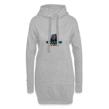 Tenerife 2025 Vacances Palmiers Coloré - Sweat-shirt à capuche long Femme - gris chiné - Devant