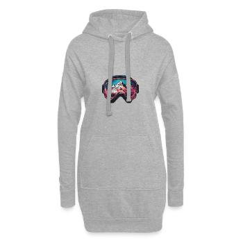Lunettes de ski Montagnes Ski - Sweat-shirt à capuche long Femme - gris chiné - Devant