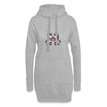 Zebra Paar Valentinstag - Hoodie-Kleid - Grau meliert - Vorne