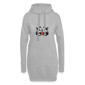 Skunk Couple Saint-Valentin - Sweat-shirt à capuche long Femme - gris chiné - Devant