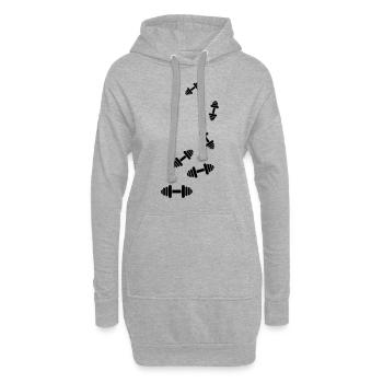 Hantel gewichte icon - Hoodie-Kleid - Grau meliert - Vorne