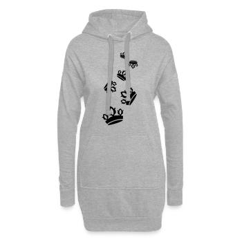 Krone Silhouette - Hoodie-Kleid - Grau meliert - Vorne