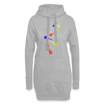 Symbole d’instrument de guitare - Sweat-shirt à capuche long Femme - gris chiné - Devant