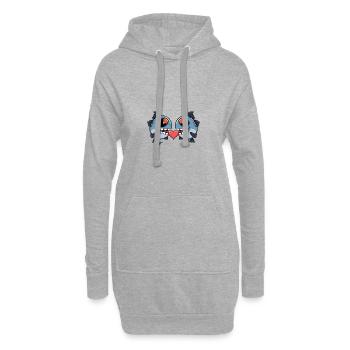 Piranha Paar Fische Valentinstag - Hoodie-Kleid - Grau meliert - Vorne