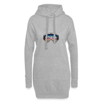 Ski Brille Symbol Berge Piste - Hoodie-Kleid - Grau meliert - Vorne