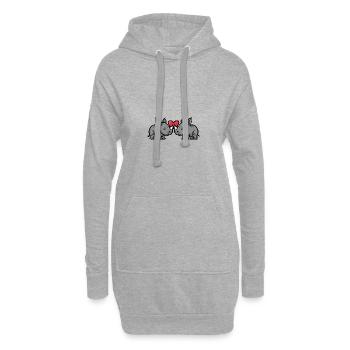 Rhino Couple Saint-Valentin - Sweat-shirt à capuche long Femme - gris chiné - Devant