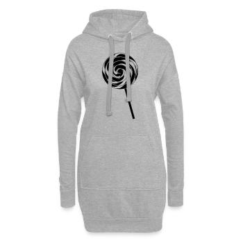 rétro Lolly - Sweat-shirt à capuche long Femme - gris chiné - Devant