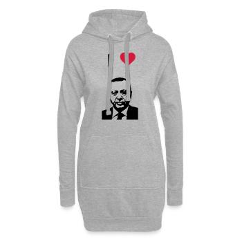 Recep Tayyip Erdoğan - Hoodie-Kleid - Grau meliert - Vorne