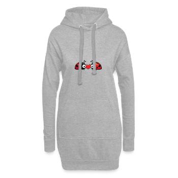 Coccinelle Couple Saint-Valentin - Sweat-shirt à capuche long Femme - gris chiné - Devant