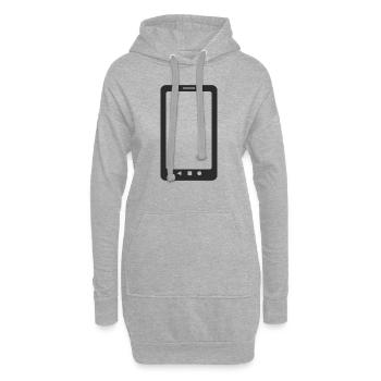 Handy! Geschenkidee Geschenk - Hoodie-Kleid - Grau meliert - Vorne
