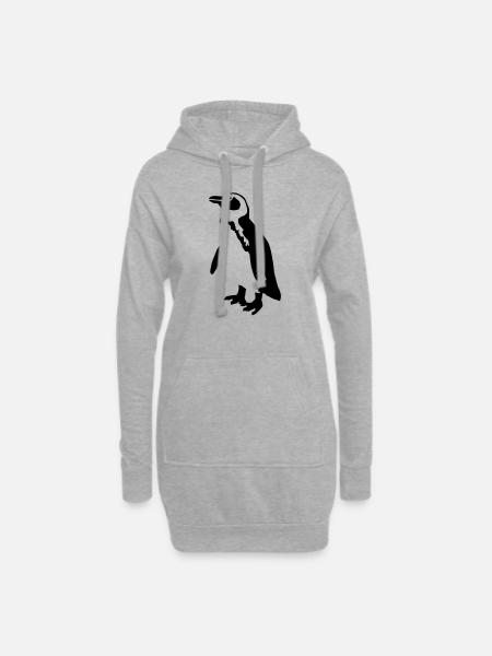 Pinguin - Hoodie-Kleid - Grau meliert