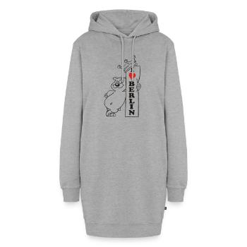 i love berlin - Hoodie-Kleid - Grau meliert - Vorne