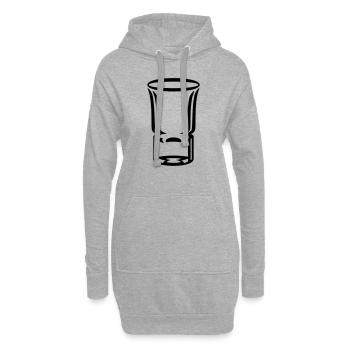 Schnapsglas / shot glass (1c) - Hoodie-Kleid - Grau meliert - Vorne