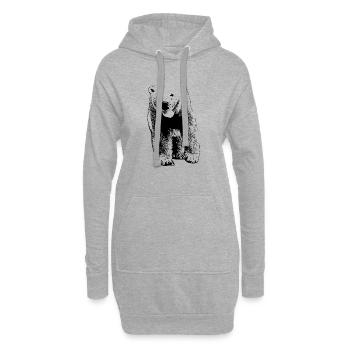 Polar Bear - Eisbär - Hoodie-Kleid - Grau meliert - Vorne