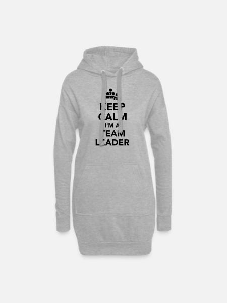 Teamleiter - Hoodie-Kleid - Grau meliert