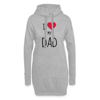 Papa Fête des Pères Naissance Bébé Anniversaire - Sweat-shirt à capuche long Femme - gris chiné - Devant