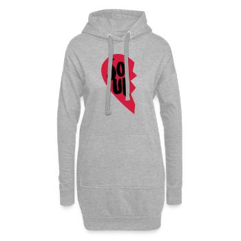Soul Mate Couple Shirt - Hoodie-Kleid - Grau meliert - Vorne