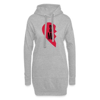 Soul Mate Couple Shirt - Hoodie-Kleid - Grau meliert - Vorne