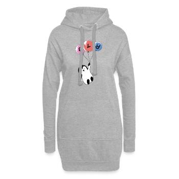 Pingouin volant. - Sweat-shirt à capuche long Femme - gris chiné - Devant