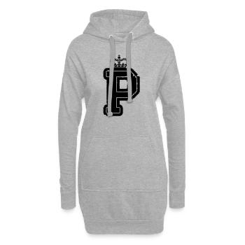 buchstabe P krone - Hoodie-Kleid - Grau meliert - Vorne