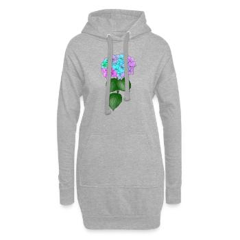 Hortensie Pflanze Blume bunt Frühling Natur - Hoodie-Kleid - Grau meliert - Vorne