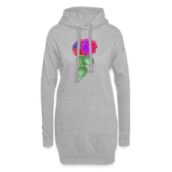 hortensia, plante, fleur, coloré, printemps, nature - Sweat-shirt à capuche long Femme - gris chiné - Devant