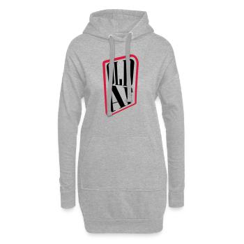 ancien logo de texte AF - Sweat-shirt à capuche long Femme - gris chiné - Devant