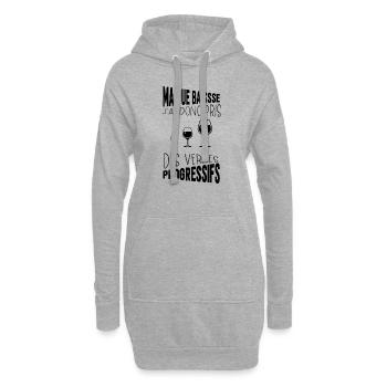 Ma vue baisse j'ai pris des verres progressifs - Sweat-shirt à capuche long Femme - gris chiné - Devant