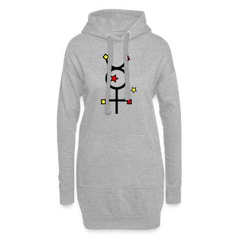 Merkur Symbol - Hoodie-Kleid - Grau meliert - Vorne