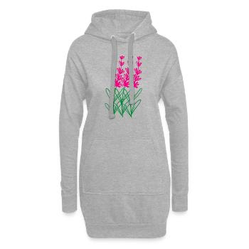 Flower Blume Pflanze - Hoodie-Kleid - Grau meliert - Vorne