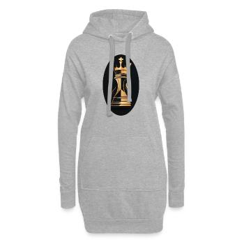 Schach Figur König - Hoodie-Kleid - Grau meliert - Vorne