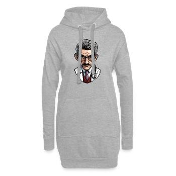 Médecin / professionnel de la santé / médecin / profession / spécialiste - Sweat-shirt à capuche long Femme - gris chiné - Devant