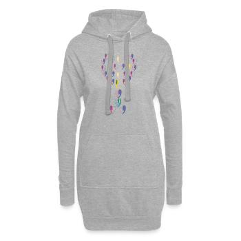 La coupe de l'amour. - Sweat-shirt à capuche long Femme - gris chiné - Devant