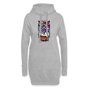Prag 2024 Urlaub Fuchs - Hoodie-Kleid - Grau meliert - Vorne
