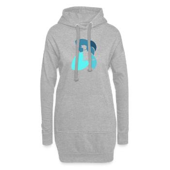 Dresseur de chiens, dressage de chiens - Sweat-shirt à capuche long Femme - gris chiné - Devant