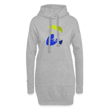 Frosch Teich Molch - Hoodie-Kleid - Grau meliert - Vorne