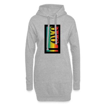 Amour - Sweat-shirt à capuche long Femme - gris chiné - Devant