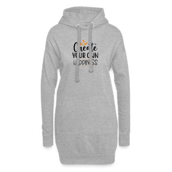 Design Create Your Own Happiness - Sweat-shirt à capuche long Femme - gris chiné - Devant