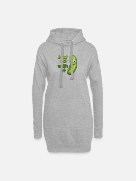 Kümmern Sie sich einfach darum - Hoodie-Kleid - Grau meliert