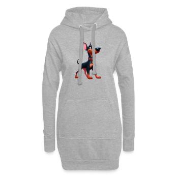 Dobermann 3 - Hoodie-Kleid - Grau meliert - Vorne