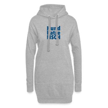 Hund Katze Fisch T-Shirt für Tierliebhaber - Hoodie-Kleid - Grau meliert - Vorne