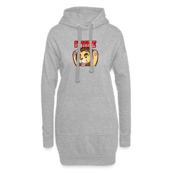 Joyeux Lion - Sweat-shirt à capuche long Femme - gris chiné - Devant