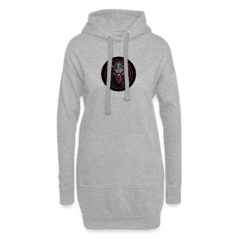 Diable démoniaque maléfique aux yeux rouges - Sweat-shirt à capuche long Femme - gris chiné - Devant