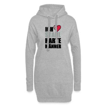 Stahlharte Männer Geschenk - Hoodie-Kleid - Grau meliert - Vorne